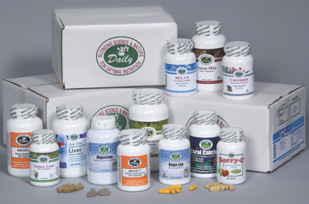 Products include nutritional supplements such as Coral Calcium, Liva-Vite, Min-Col, Vascu-Min and Vega-Lax herbal supplement