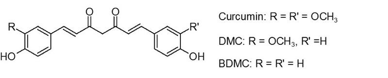 Figure 1: Chemical structures of the curcuminoids